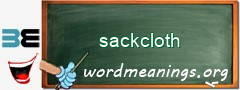 WordMeaning blackboard for sackcloth